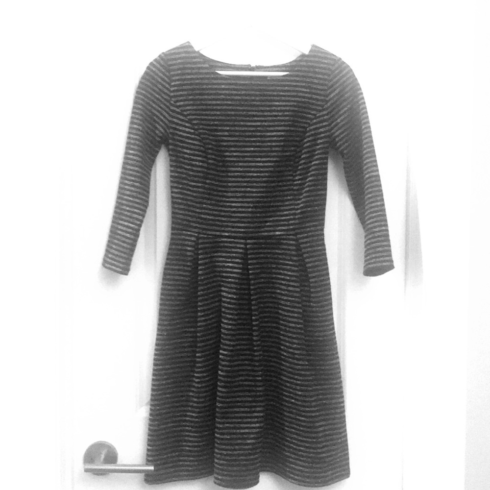 Black and Gray Knee Length Dress